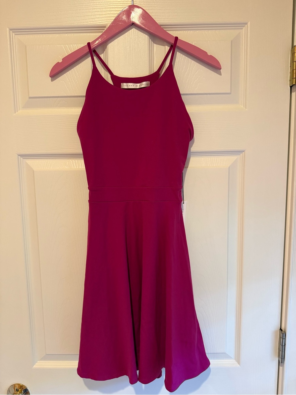Susana Monaco Magenta Spaghetti Strap A-Line Dress